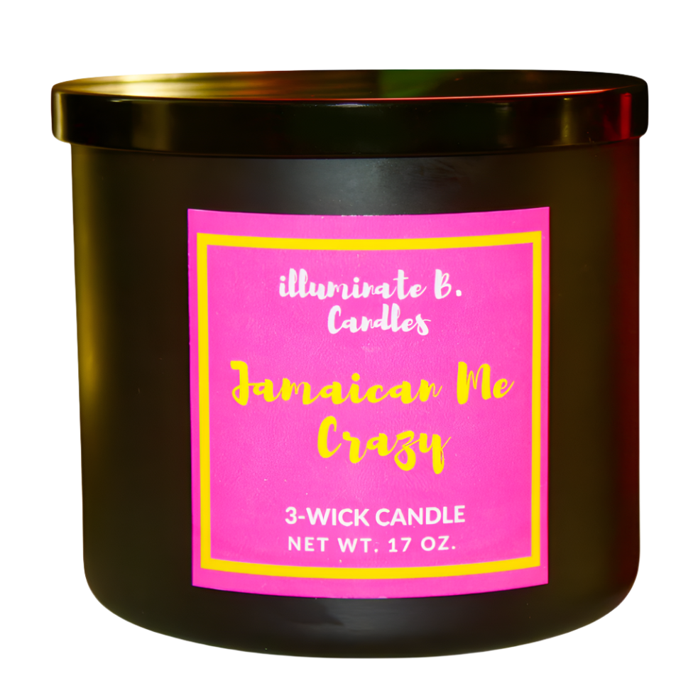 Jamaican Me crazy 3 wick candle from illuminate b. candles