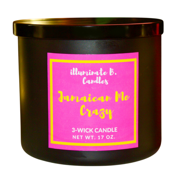 Jamaican Me crazy 3 wick candle from illuminate b. candles