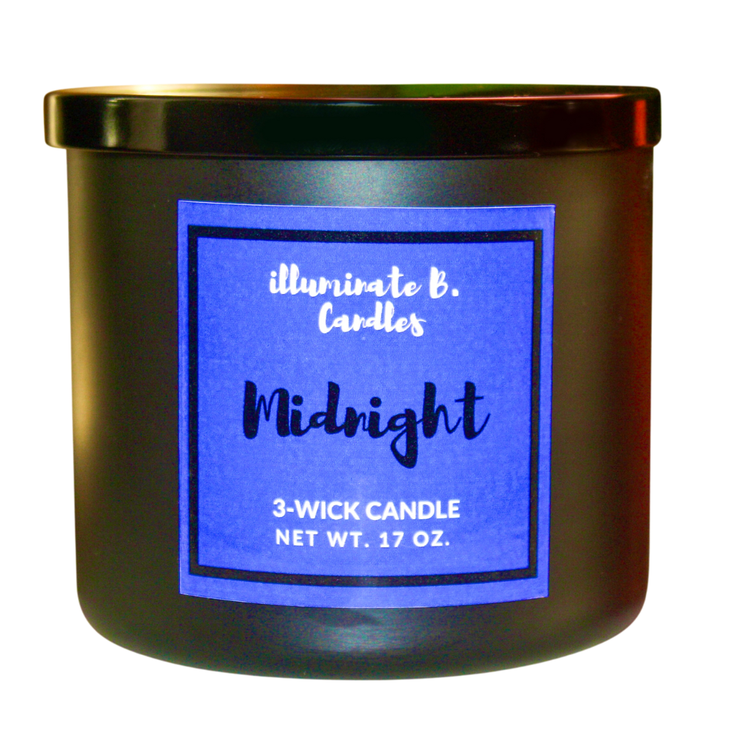 illuminate B. Candles Midnight 3 wick candle